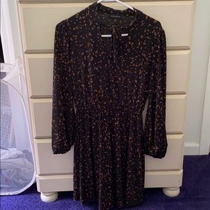 Tie Neck Long Sleeve Dress